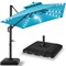 Best Choice Products 10x10ft 2-Tier Square Outdoor Solar LED Cantilever Patio Umbrella w/ Base Included